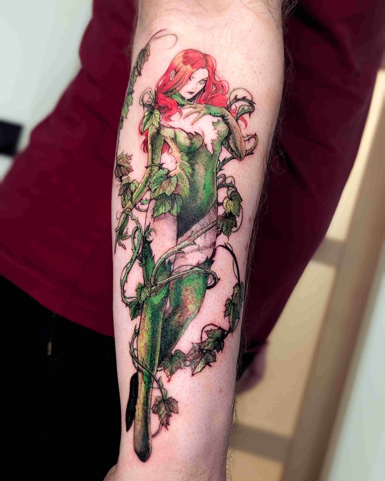 Tatouage Poison Ivy couleur — Louccia